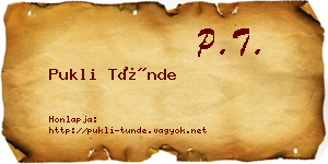 Pukli Tünde névjegykártya
